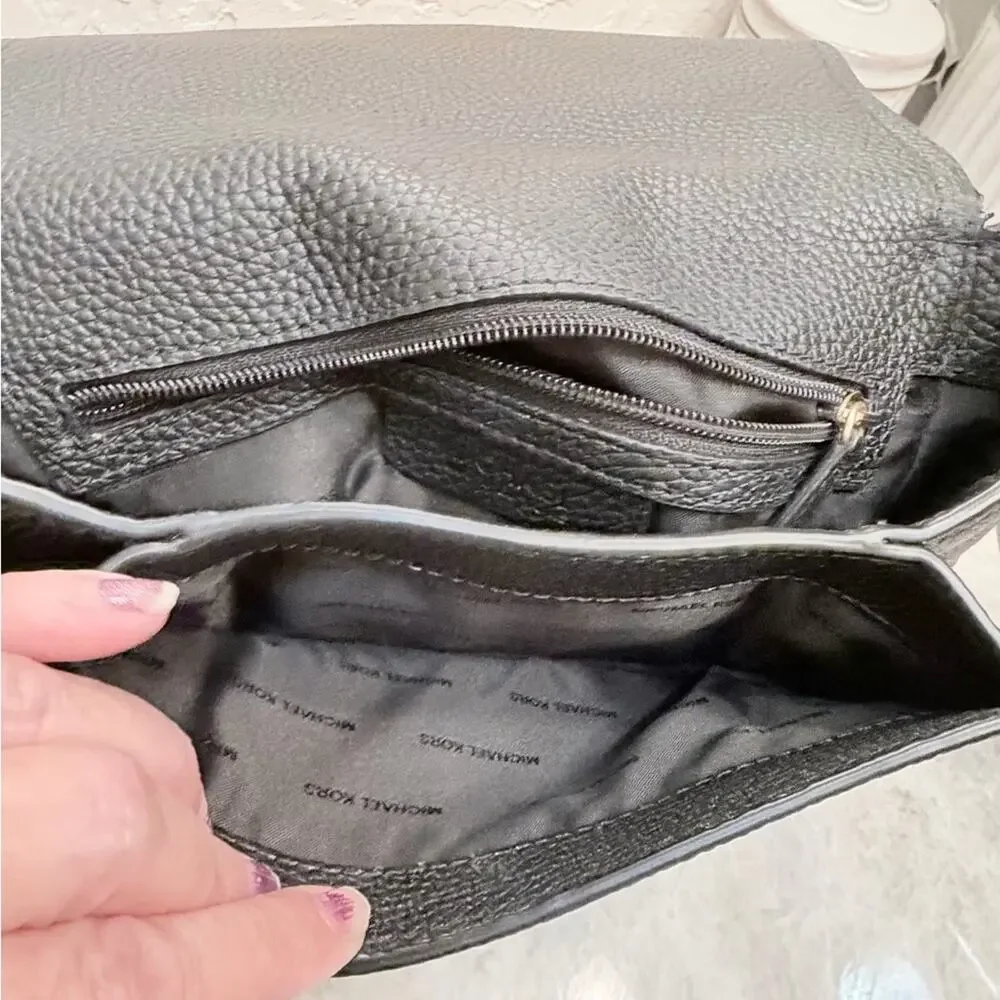 Michael Kors Black Crossbody Bag with Gold Accents
